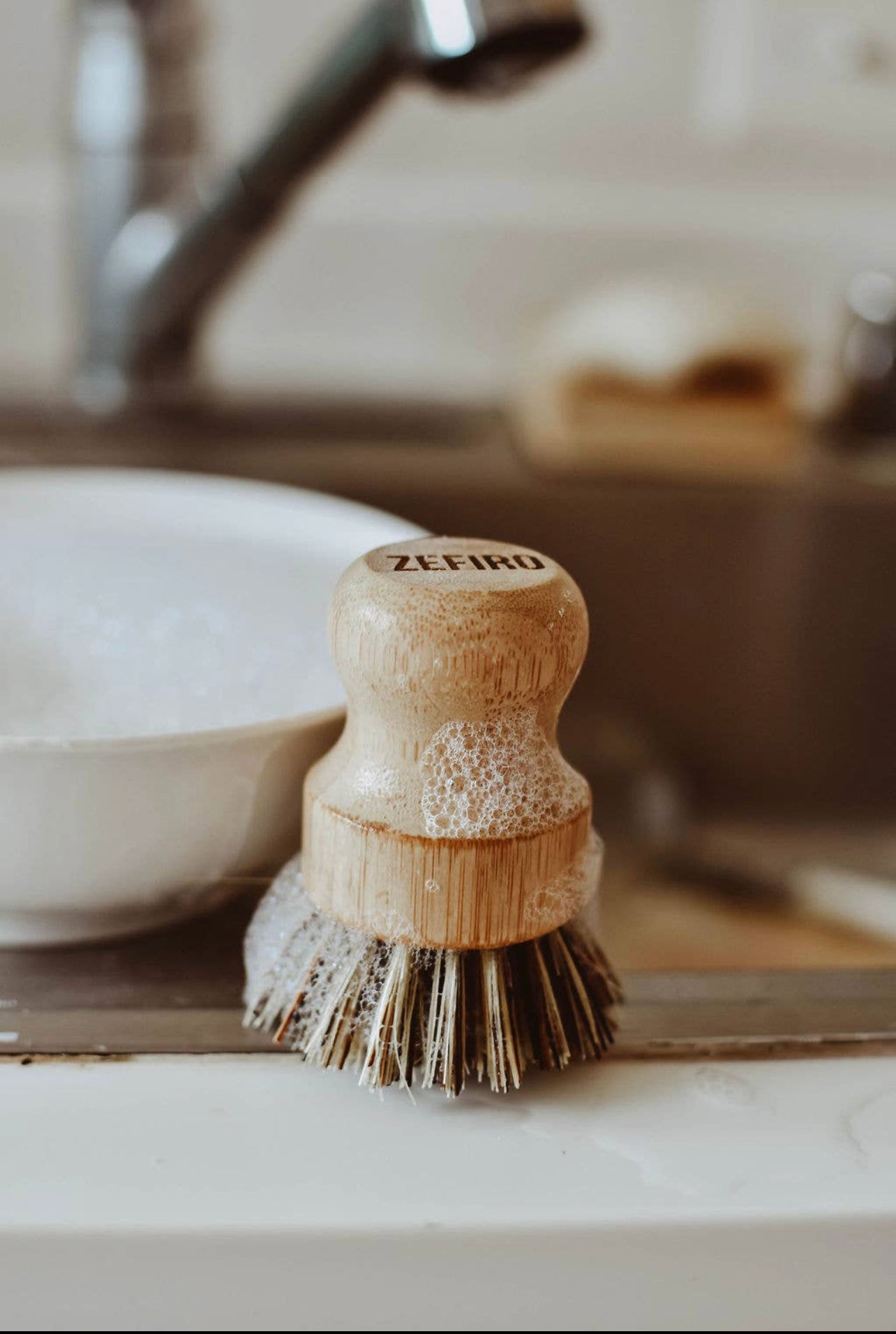 Bamboo Pot Brush Scrubber image 0